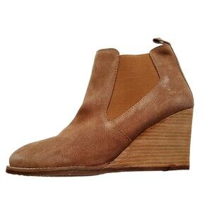 Diba Suede Leather Wedge Ankle Boots Booties Size 10 New